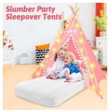 4 Pack of Kids Pink Teepee Sets for Slumber Party