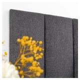 4 pc Peel and Stick Upholstered Headboard, Dark Gr