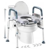 Homeland Raised Toilet Seat with Handles - Silver/