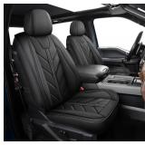 Black Faux Leather Seat Covers for Truck Seats - B