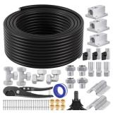 Shop Airline Kit, Black, 3/4" x 100 Ft Compressed