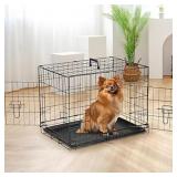 Dog Crate for Small Dogs, 24", Folding Metal Wire