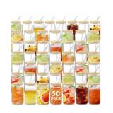 50 Ct. Glass Cups with Lids and Straws