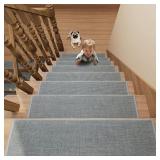 14 Ct. Carpet Stair Treads, 20" x 11", Gray
