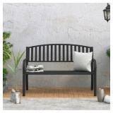 50" Garden Bench - Black Metal - 50x33x17" - Mod