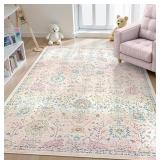Area Rug, Modern Abstract 8x10Ft - Pink