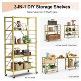 5 Tier Storage Shelves - Expandable/Folding/Or 2 S