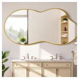 Irregular Wall Mirror - Cloud 55x28" - Gold Frame
