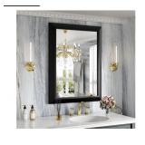 Black Bathroom Mirror, 24" x 32" Metal Framed Wa