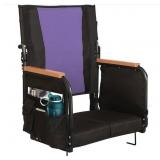 Behairity Stadium Seat - Black/Purple - Wooden Arm