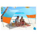 Beach Canopy Sun Shade with Collapsible Poles - Bl