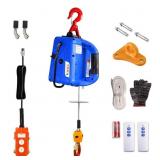 3 in 1 Electric Hoist Winch 1500W, Blue