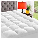 King Size White Mattress Topper, 76" x 80"x3"