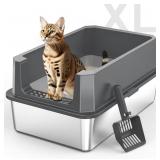 Stainless Steel Cat Litter Pan - Steel Bottom Pan,