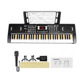 24 HOCL 61 Key Musical Keyboard - Black -