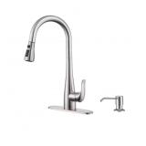Kitchen Faucet with Soap Dispenser - Brushed Nicke
