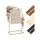 Elegant Wedding Welcome Sign Stand - Brass with 3
