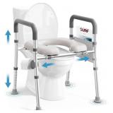 Soundfuse Raised Toilet Seat with Handles - Adjust