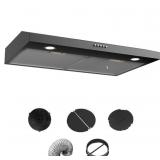 Argyolas Black Range Hood, Under Cabinet, Approx.
