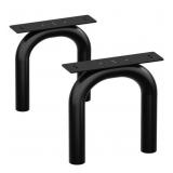 16" Black U Shape Metal Table Legs, 2 Pcs - 16x15