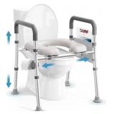 Soundfuse Raised Toilet Seat with Handles - Adjust