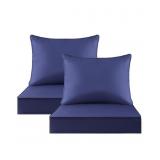 1 Pair Outdoor Patio Chair Cushions with Covers (2