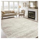 Washable Area Rug - 9x12Ft - Low Pile Vintage Prin