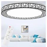 AprZLee 24" Flush Mount Ceiling Light, Black