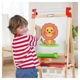 Kids Artist Easel - Solid Wood - Paint Trays - 3+