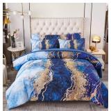 Perfemet 5 Pc California King Blue Comforter Set