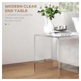 Acrylic End Table, 21", C-Shape Waterfall Design