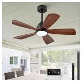 52" Ceiling Fan with Light and Remote - 5 Blade W