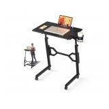 Enayplon Small Standing Desk with Wheels, Black, A
