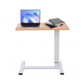 Laptop Desk for Bed - Swivel Hidden Wheels - Maple