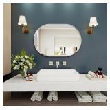 Yunshangge Frameless Oval Bathroom Mirror Vertical