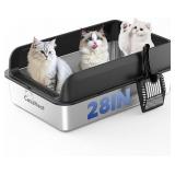 Casanest Stainless Steel Kitty Litter Box with