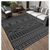 Outdoor Rug 9x12 Patio Rug, Lightweight Plastic -