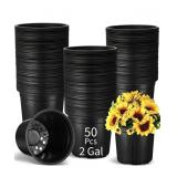 50 Ct. 2 Gallon Plant Nursery Pots with Drainage H