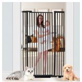 55.1" Extra Tall Pet/Baby Gate, Extra Wide, Black