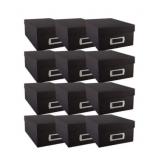 Simply Tidy Photo Storage Boxes Set of 12 - Black/