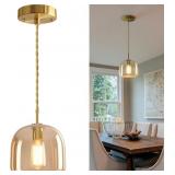 Aulaiyi Modern Chandelier Pendent - Brass/Amber -
