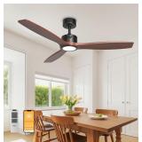 Oponl 52" Solid Wood Ceiling Fan with Light, Low
