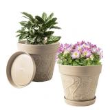 2 Pack 10" Imitation Terracotta Vine Embossed Pla