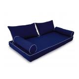 Porch Swing Cushion Cover 5 Pc Set - Navy/White -