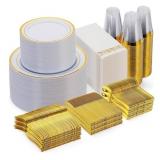 Goodluck 700 piece Gold Dinnerware Set for 100 Gue