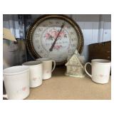 Lenox Gingerbread Music Box & 4 Mugs