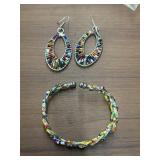 3pc Vintage Native American Earrings and Bracelet