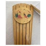 Japan Wooden Knife Block w/Painted Rooster