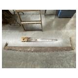 2 - Vintage Hand Saws - 1 is 2 person saw