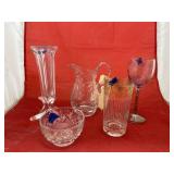 5 Pcs - Pitcher - Vase - Bowl - Stemware - Glass